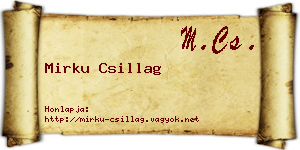 Mirku Csillag névjegykártya